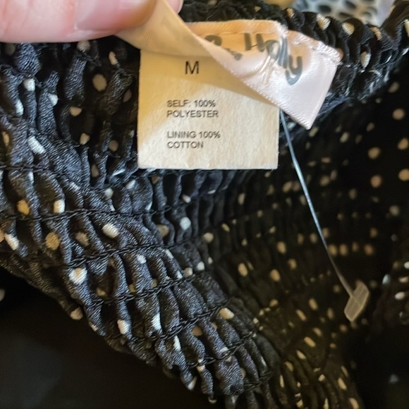 NWOT Lottie & Holly Polka Dot Mini Dress Black and Cream Size Medium - Picture 9 of 9